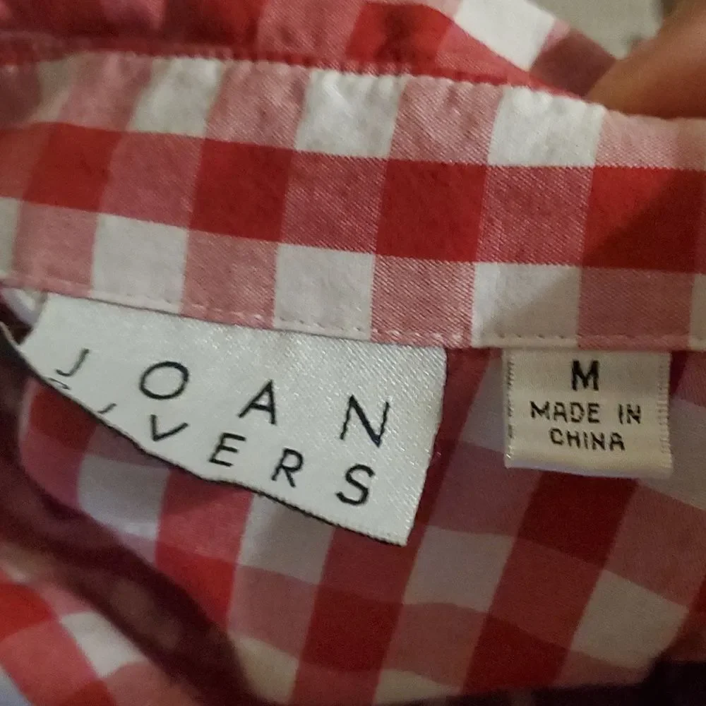 JOAN RIVER CHECKER SHIRT M red white - Picture 6 of 8